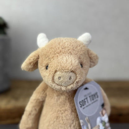 Jellycat Bashful Cow - Tan Golden Brown Cow Small Calf Soft Toy Retired 18"
