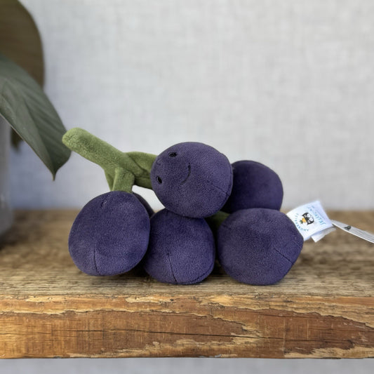 Jellycat Fabulous Fruit Grapes - Soft Toy Grapes Beanie Food Play One Size 6”