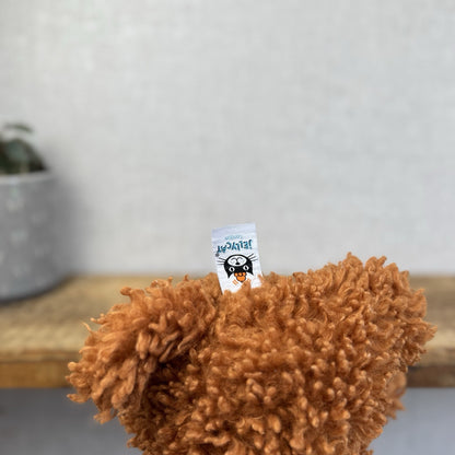 Jellycat Cooper Doodle Dog - Bronze Curly Haired Poodle Dog Beanie 10"