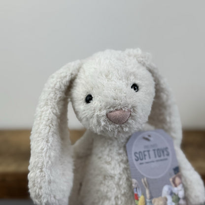 Jellycat Chou Chou Bunny White - Textured Floppy Ear White Bunny Rabbit Soft Toy