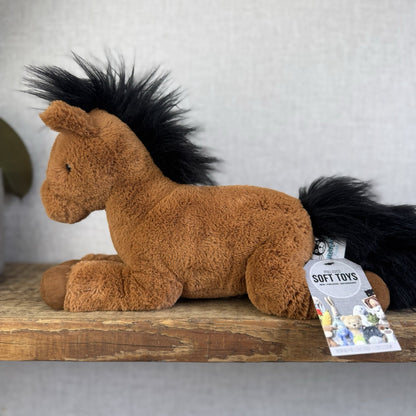 Jellycat Medium Clover Pony - US Version Medium Chestnut Brown Pony Plush 12"