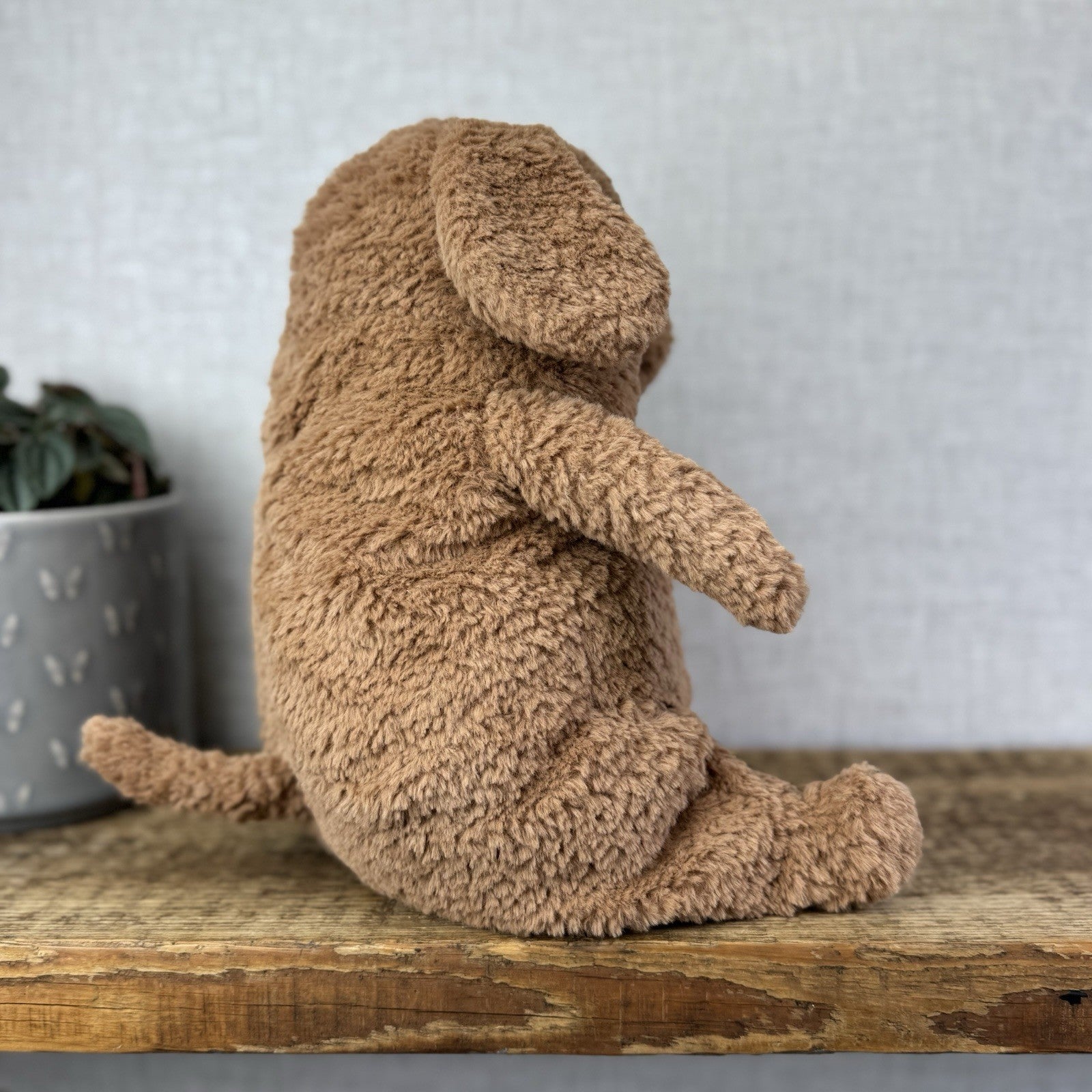 Jellycat Amore Dog - Large Textured Tan Dog Plush Toy Sleepy Puppy 11"