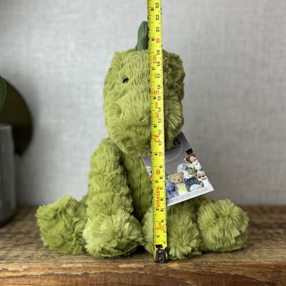 Jellycat Fuddlewuddle Dinosaur - Green Dino Textured Beanie Soft Toy 9"
