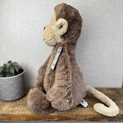 Jellycat Huge Bashful Monkey - Huge Monkey Beanie Plush Cuddle NWOT 22"