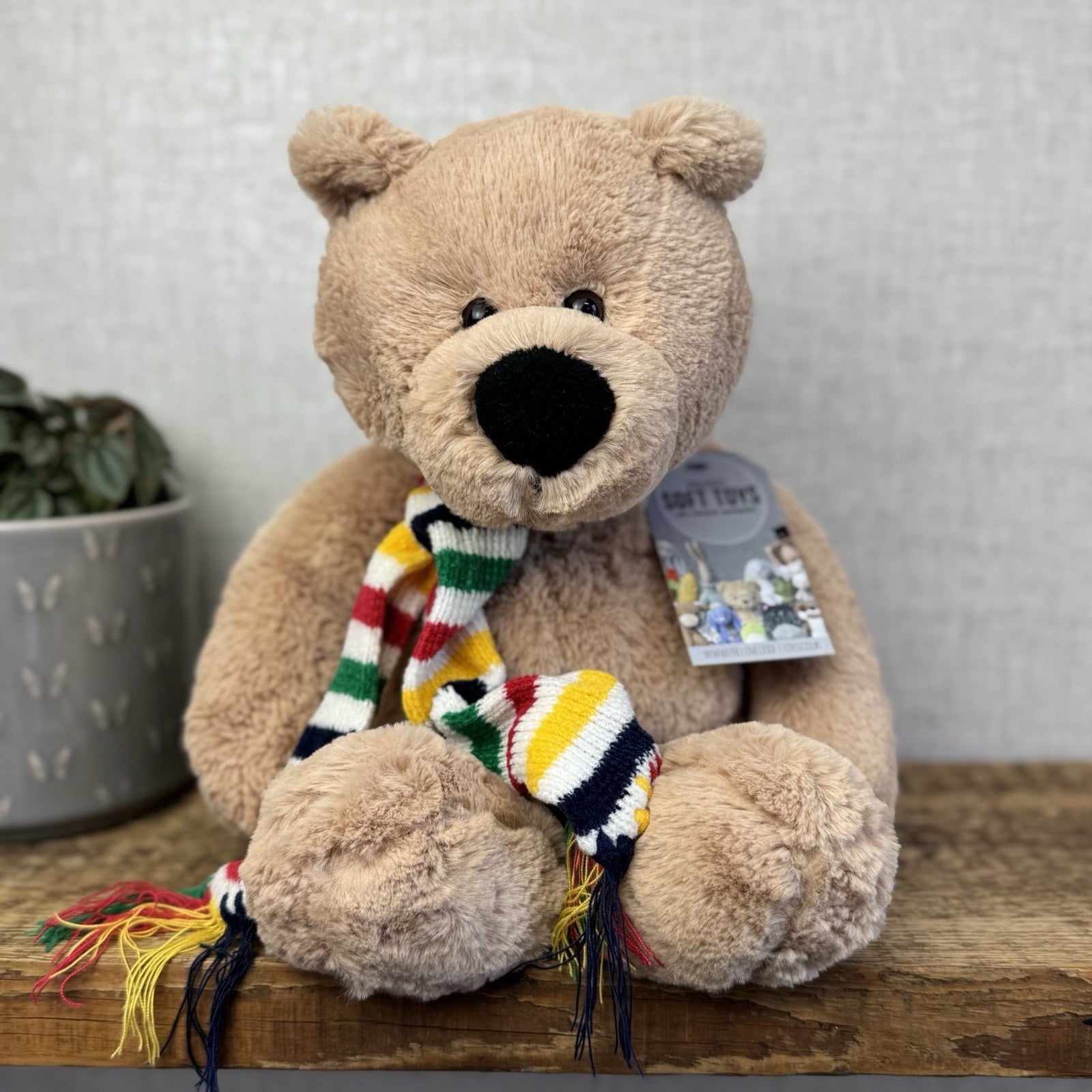 Hudsons Bay Company Pelly Bear 2007 (Animal Adventure) Striped Scarf Beanie Bear