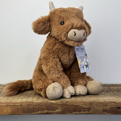 Jellycat Medium Callie Cow - Medium Brown Highland Cow Rare Retired 