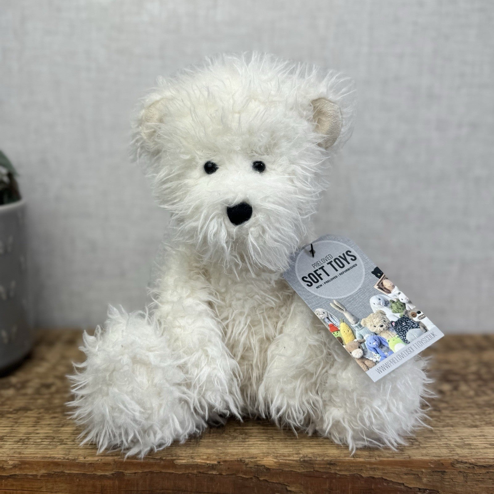 Jellycat Angora Blizzard Bear - Fluffy Medium White Bear Soft Toy Retired 12"