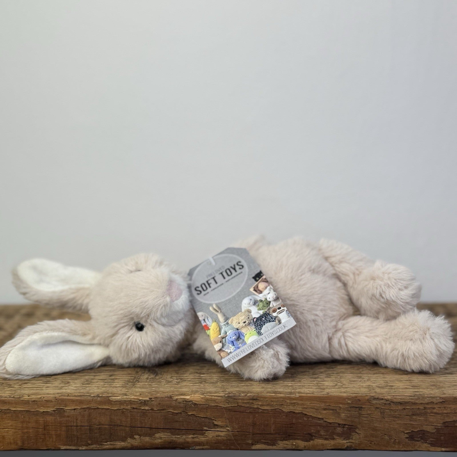 Jellycat Nibbles Bunny Beige - Rare/Retired Fluffy Bunny Small Size 10"