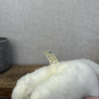 Paws White Short Haired Fluffy Cat Beanie Blue Eyes Realistic Cat Toy 12"
