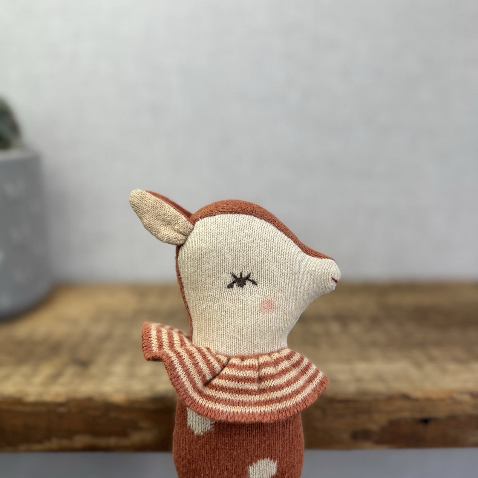 Maileg Bambi Rattle - Sleepy Wakey Rattle Maileg Scandi Baby Soft Toy Rattle