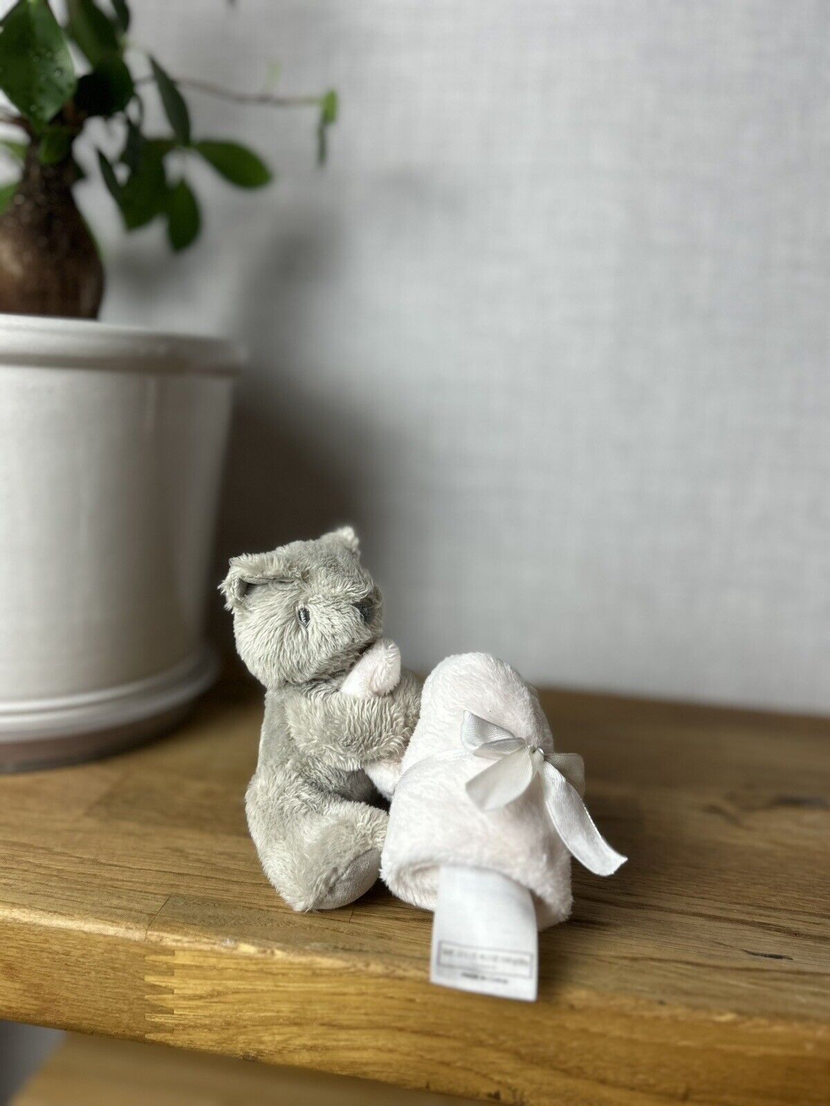 The Little White Company Buttons Bear Comforter - Girls Comforter - Soother Pink