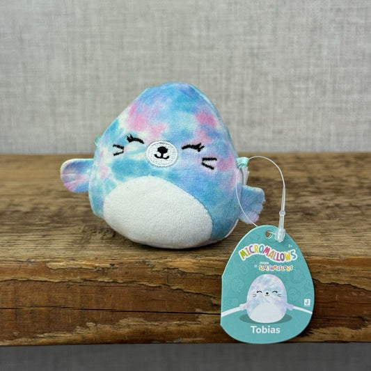 Squishmallow Micromallow Tobias Seal - Tie-dye Micromallow With Tags Mini Plush 