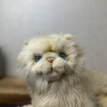 EJ Classics Persian Cat Kitten Blue eyes - Fluffy Realistic Vintage Cat Soft Toy