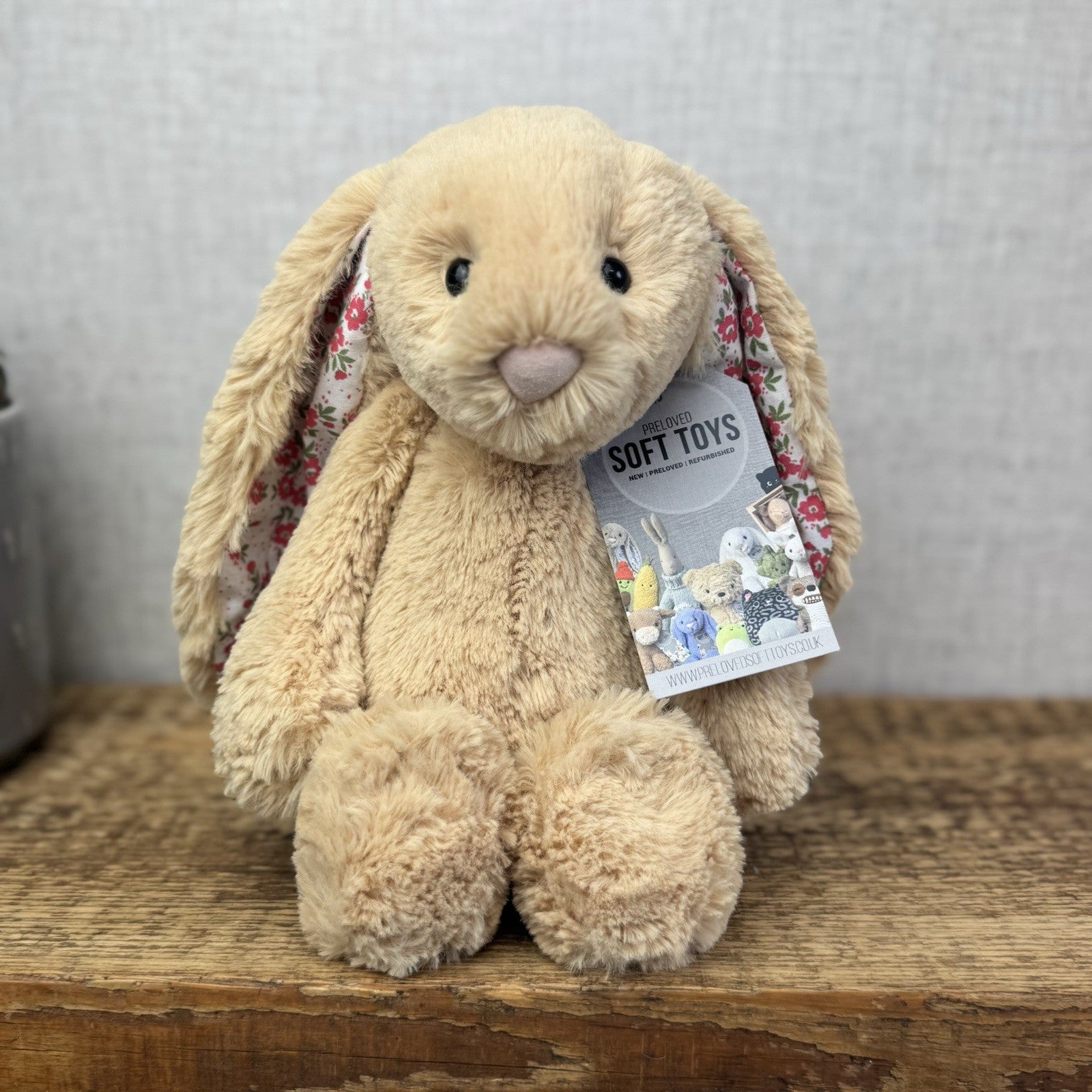 Jellycat Medium Bashful Honey “Blossom” - Rare Medium Honey With Custom Ears 12”
