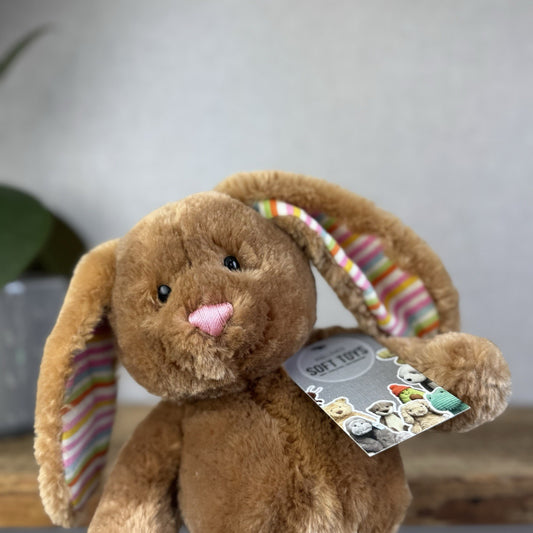 GUND Hoppy Days Floppity Bunny Rabbit 320014 Multi Striped Paws/Ears Beanie 12”