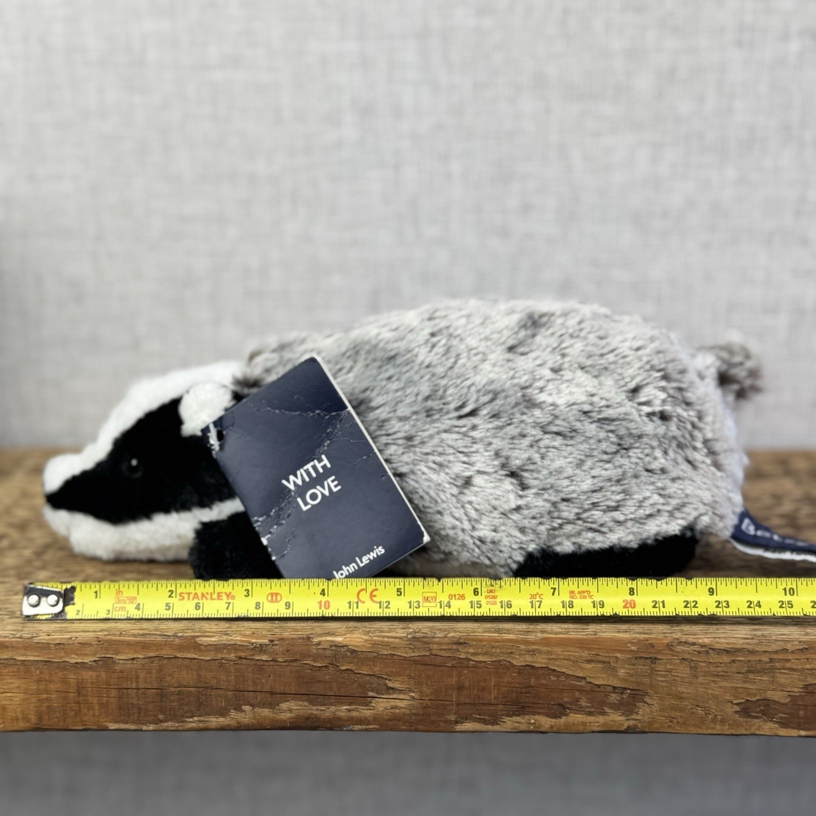 John Lewis Betsy Badger - Christmas Advert Jellycat Collaboartive Plush Tags