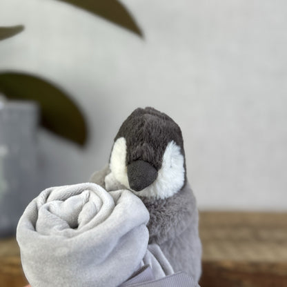 Jellycat Grey Percy Penguin Soother Comforter Comfort Blankie Soft Toy Plush
