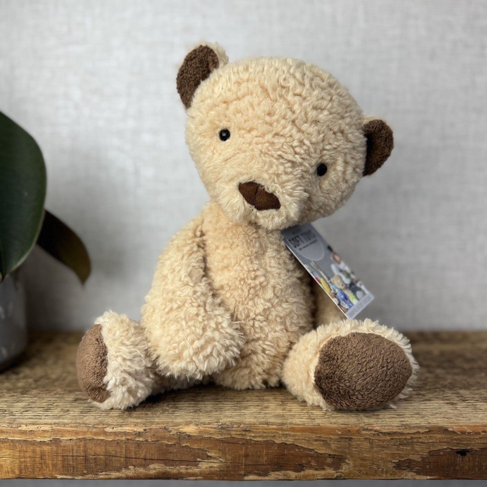 Jellycat Medium Vintage Bear - Vintage Light Brown Bear Beanie Soft Toy 12” Rare
