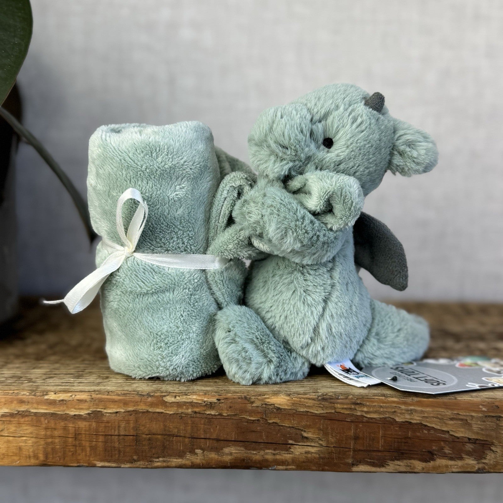Jellycat Bashful Dragon Soother - Neutral Light Green Comforter Green Plush Toy