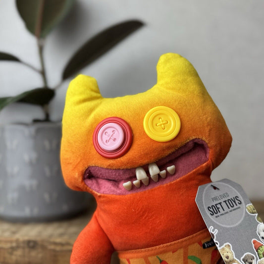 Fuggler - Budgie Fuggler Stinkface - Red Fuggler Button Eyes (tags Cut Off)