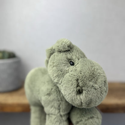 Jellycat Medium Huggady Dinosaur- Floppy Green Dino Soft Toy Retired 10"