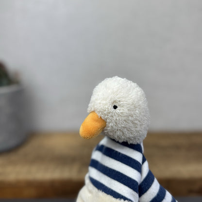 Jellycat Berdita Duck Soother Comfort Blanket - Cream & Navy Baby Duck Comforter
