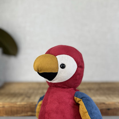 Jellycat Belby Parrot - Red/Blue Suede Parrot Wild Bird Beanie Retired Soft Toy 