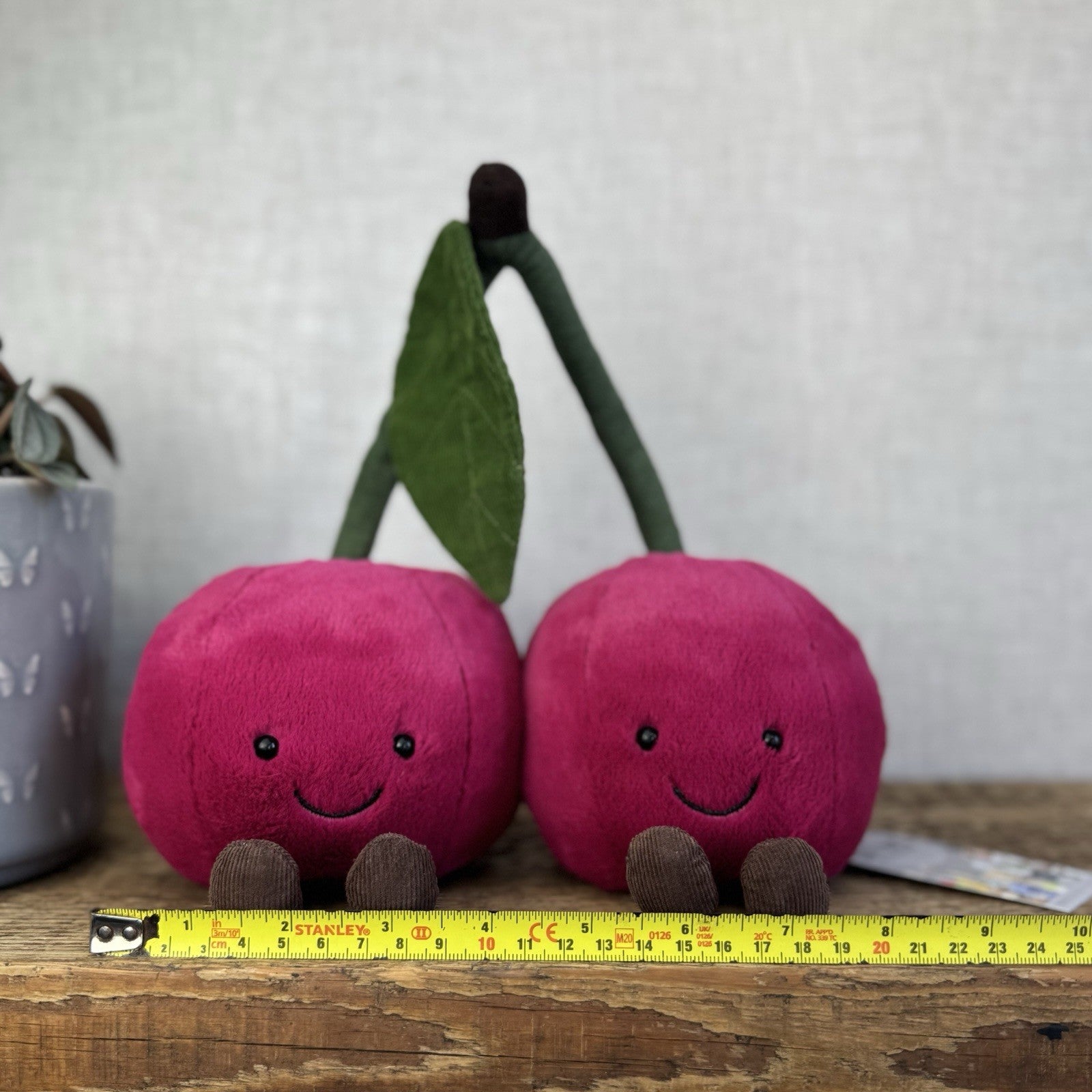 Jellycat Amuseable Cherry - Retired Cherries Plush Two Cherries Beanie NWOT