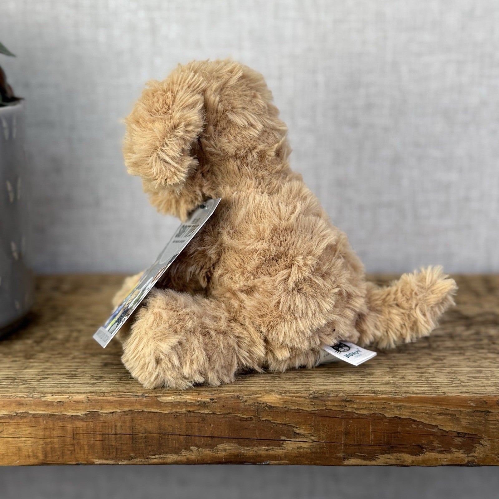 Jellycat Small Fuddlewuddle Puppy - Small Sitting Textured Honey Dog Retired 6"