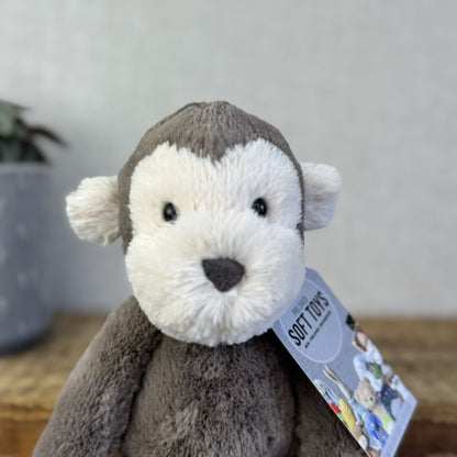 Jellycat Small Snugglet Brodie Monkey - Small Brown Monkey Soft Retired 11"