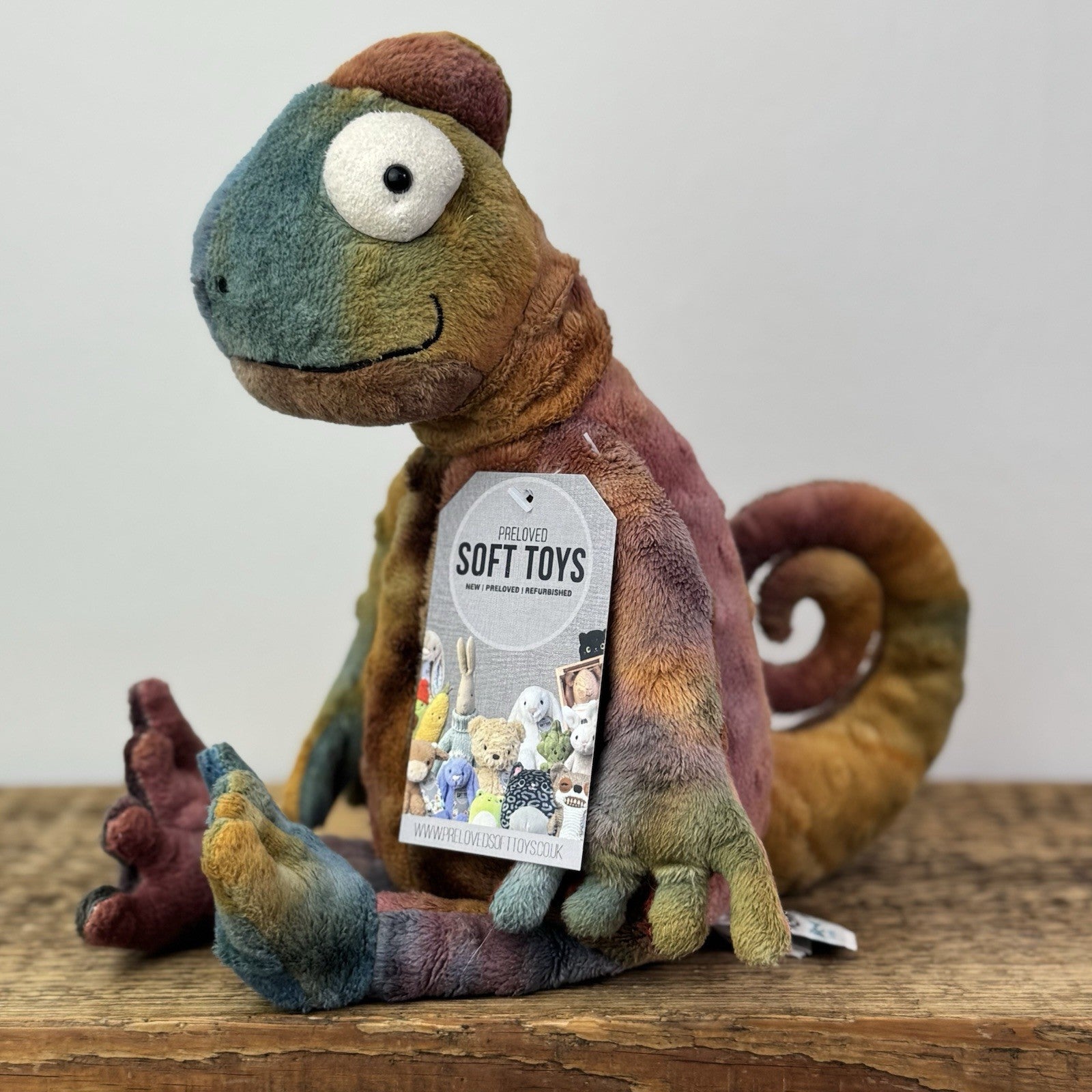 Jellycat Colin Chameleon - Jellycat Multicoloured Lizard Soft Toy - Medium 12"