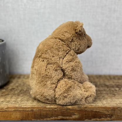 Jellycat Small Cecil Bear - Small Sitting Brown Bear Beanie Plush Retired 8"