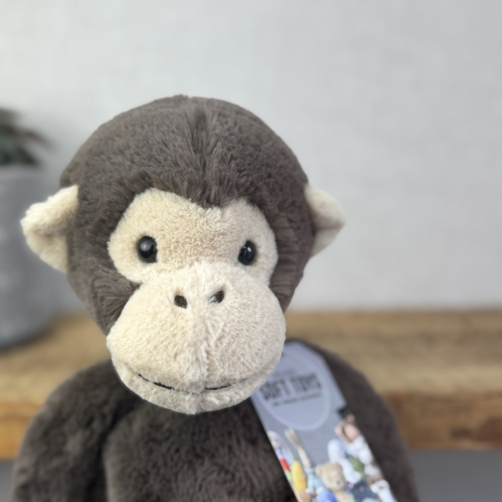 Jellycat Pandy Chimpanzee - Dark Grey Monkey Beanie Plush Retired 15"