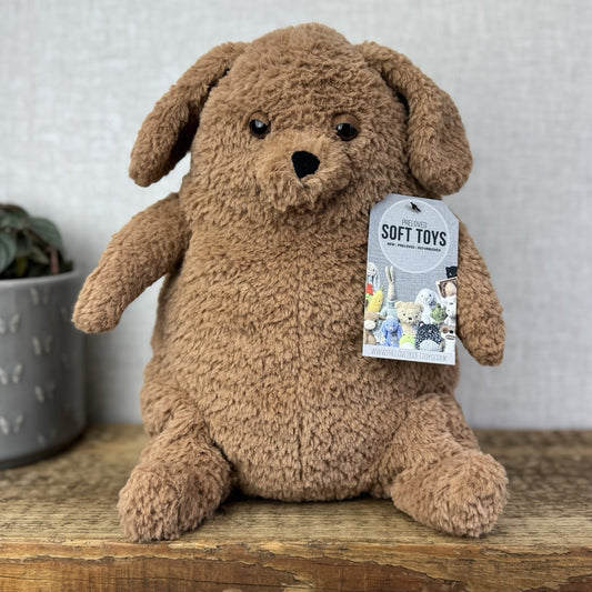 Jellycat Amore Dog - Large Textured Tan Dog Plush Toy Sleepy Puppy 11"