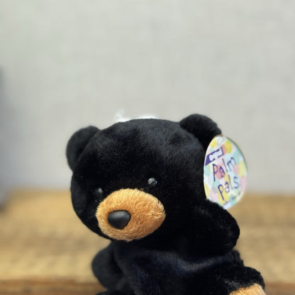 Aurora - Palm Pals Mini Beanbag Plush Sleepy Bear - Small Beanie Black Bear Cub