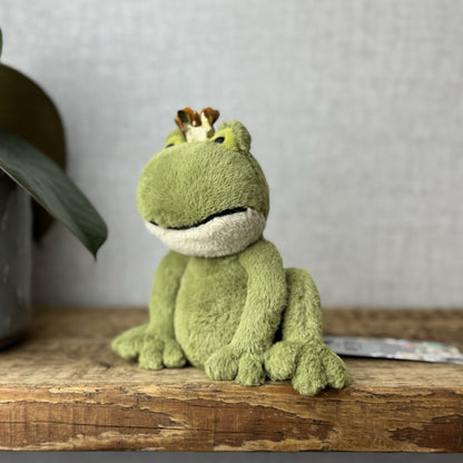 Jellycat Small Felipe Frog Prince - Little Frog In Crown Retired Frog Small 6”