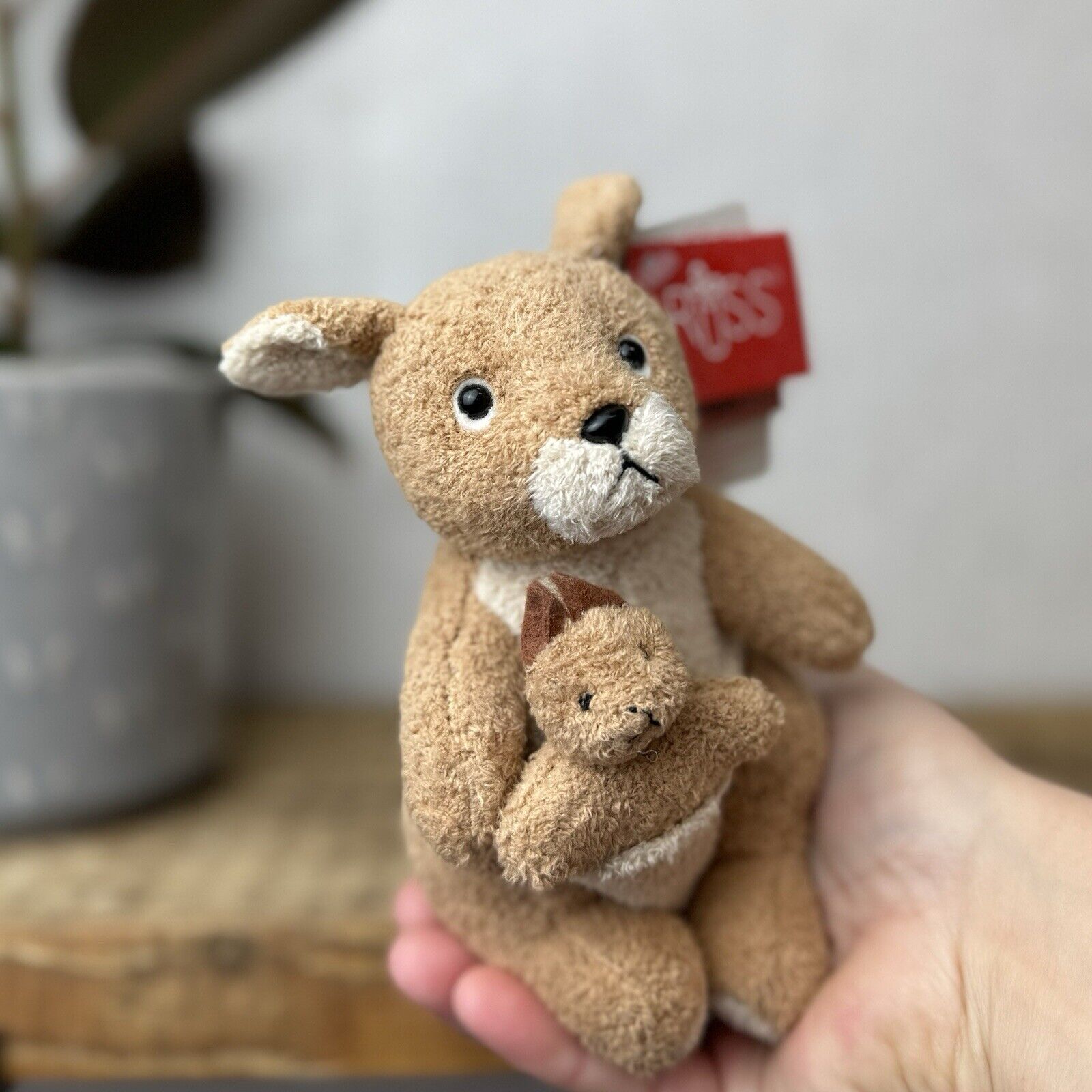 Russ Berrie Luv Pets - Tiny Kangaroo Darwin - Pocket Pal Tiny Beanie Soft Toy 6”