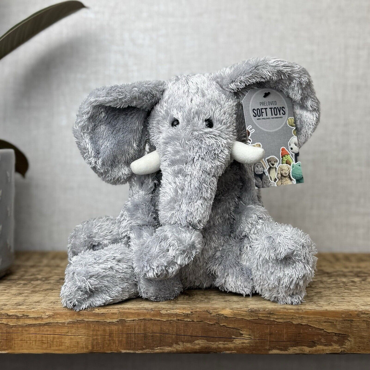 Jellycat Knotty Elephant - Jellycat Large Grey Floppy Elephant Toy Vintage 14"