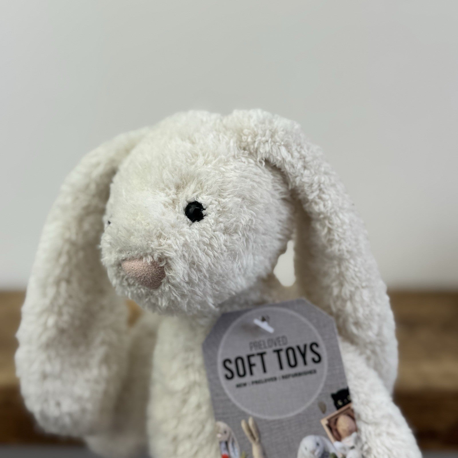 Jellycat Chou Chou Bunny White - Textured Floppy Ear White Bunny Rabbit Soft Toy