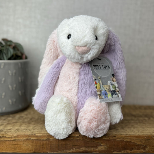 Jellycat Medium Bashful “patchwork” Bunny Rabbit - Custom Made Bunny Rabbit 12”
