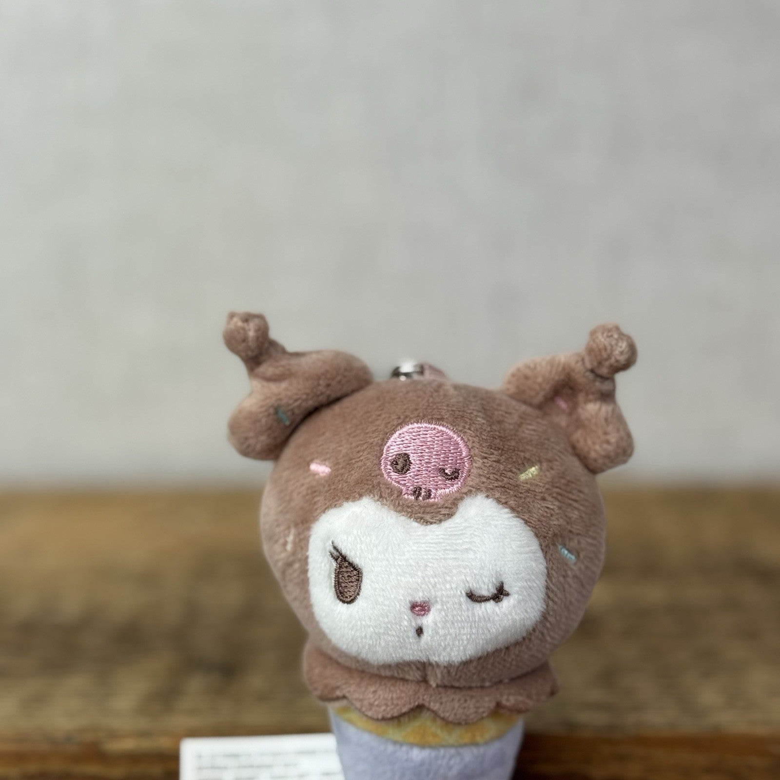 Gund Sanrio Hello Kitty And Friends Keyring Plush - Kuromi Ice Cream Brown