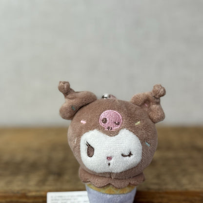 Gund Sanrio Hello Kitty And Friends Keyring Plush - Kuromi Ice Cream Brown