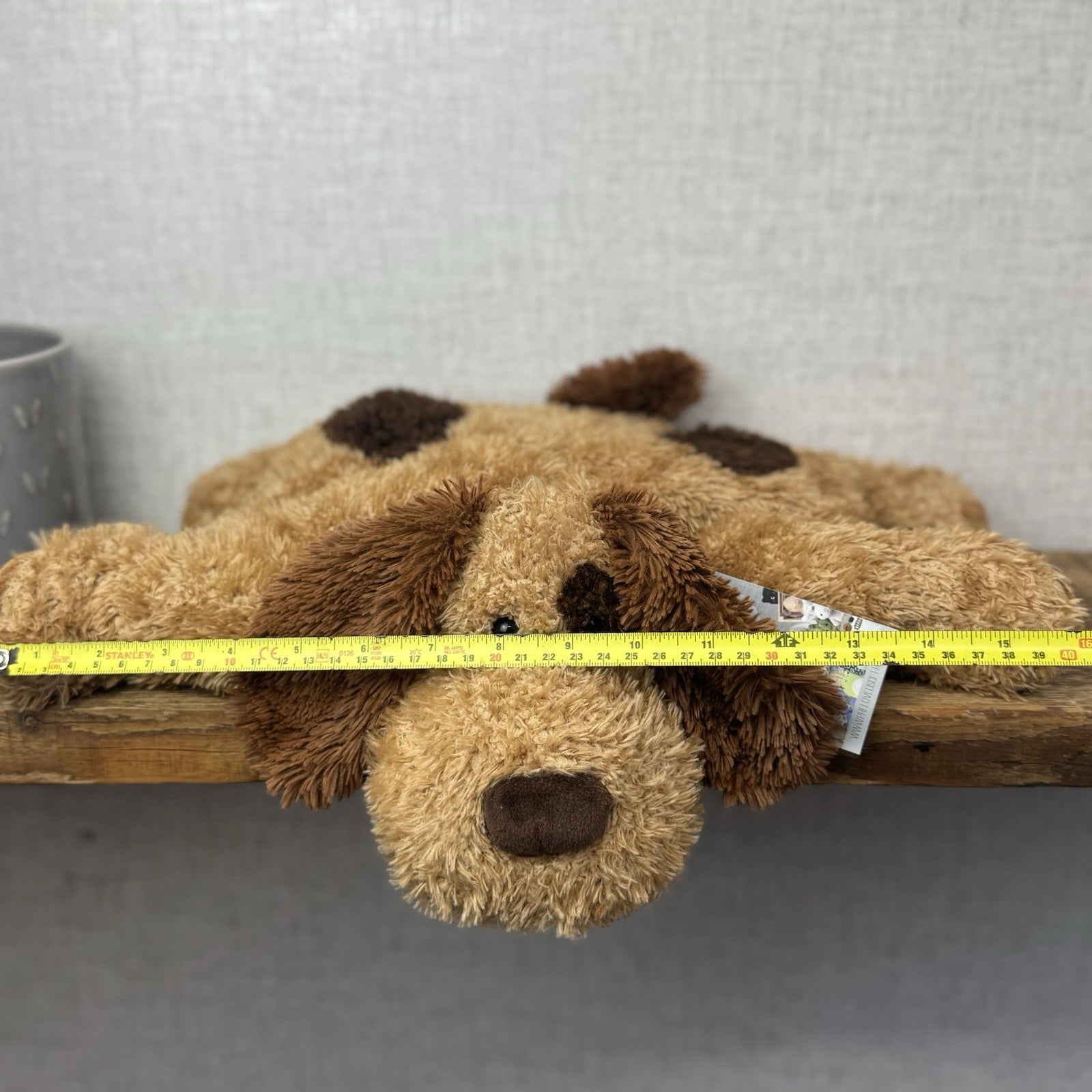 Russ Berrie Vintage Pillow Dog - Cani - Brown Floppy Beanie Dog Retired Rare 16"