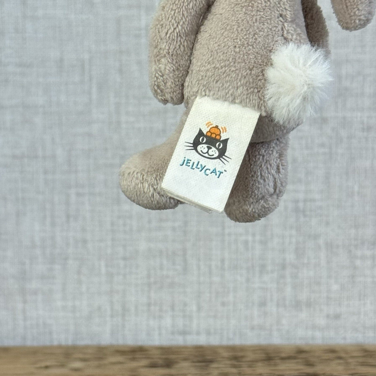 Jellycat Tiny Beige Bunny Pink Bow - Miniature Vintage Beige Bunny Rabbit 3.5"