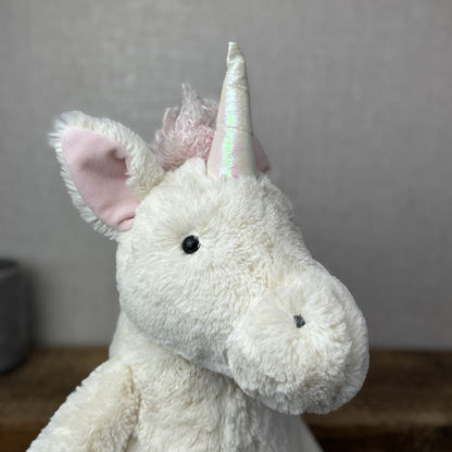Jellycat Huge Bashful Unicorn - Huge White/Pink Retired Unicorn Soft Beanie 22"