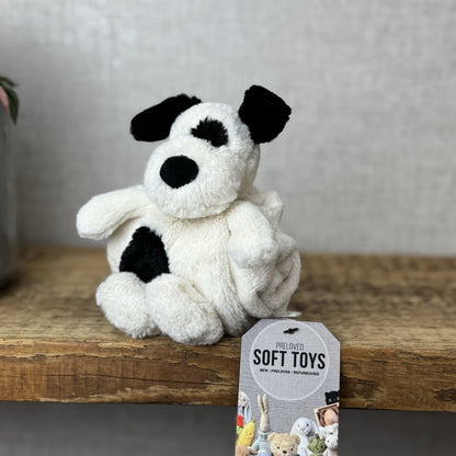 Jellycat Bashful Puppy Roll Over Comforter - Bashful Black & White Dog Soother