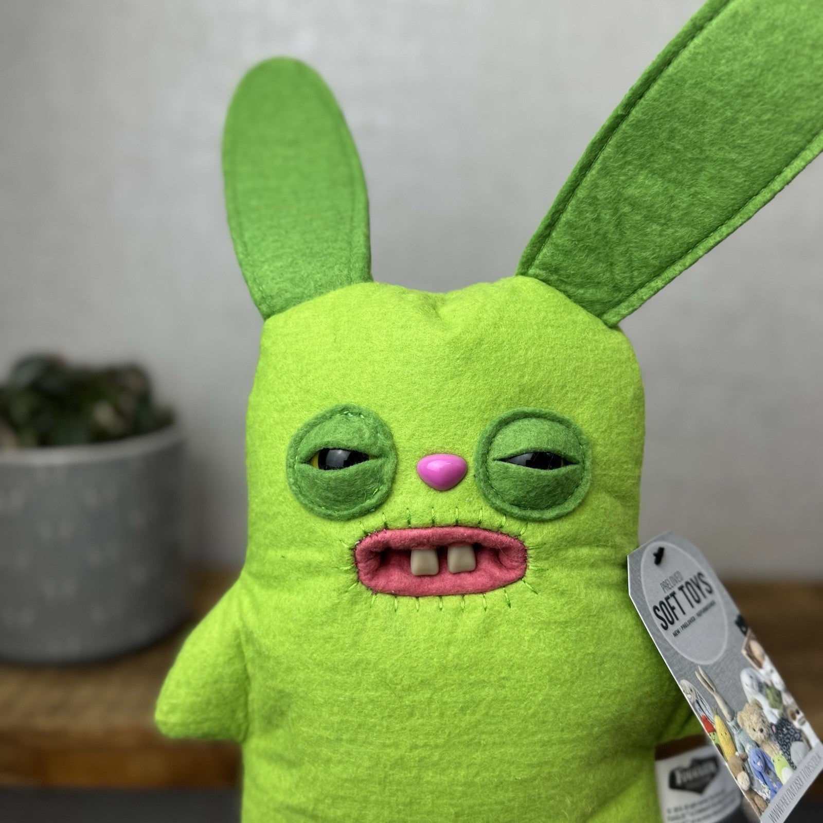 Fuggler Green Misfits Old Tooth Rabid Rabbit - Green Rabbit Fuggler Felt Bunny