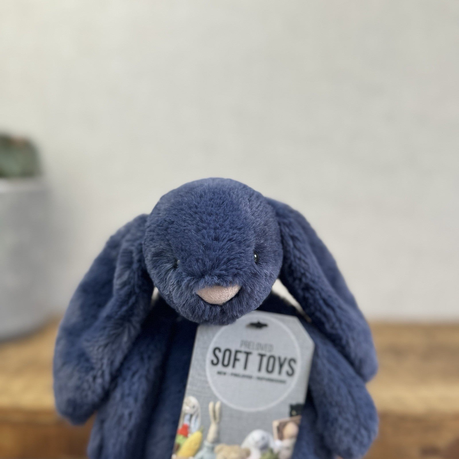 Jellycat Small Navy Bashful Bunny Rabbit - Small Navy Blue Bunny Rabbit Retired 