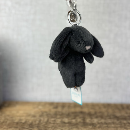 Jellycat Bashful Bunny Inky Bag Charm -Black Rabbit Keyring New With Tags Mini