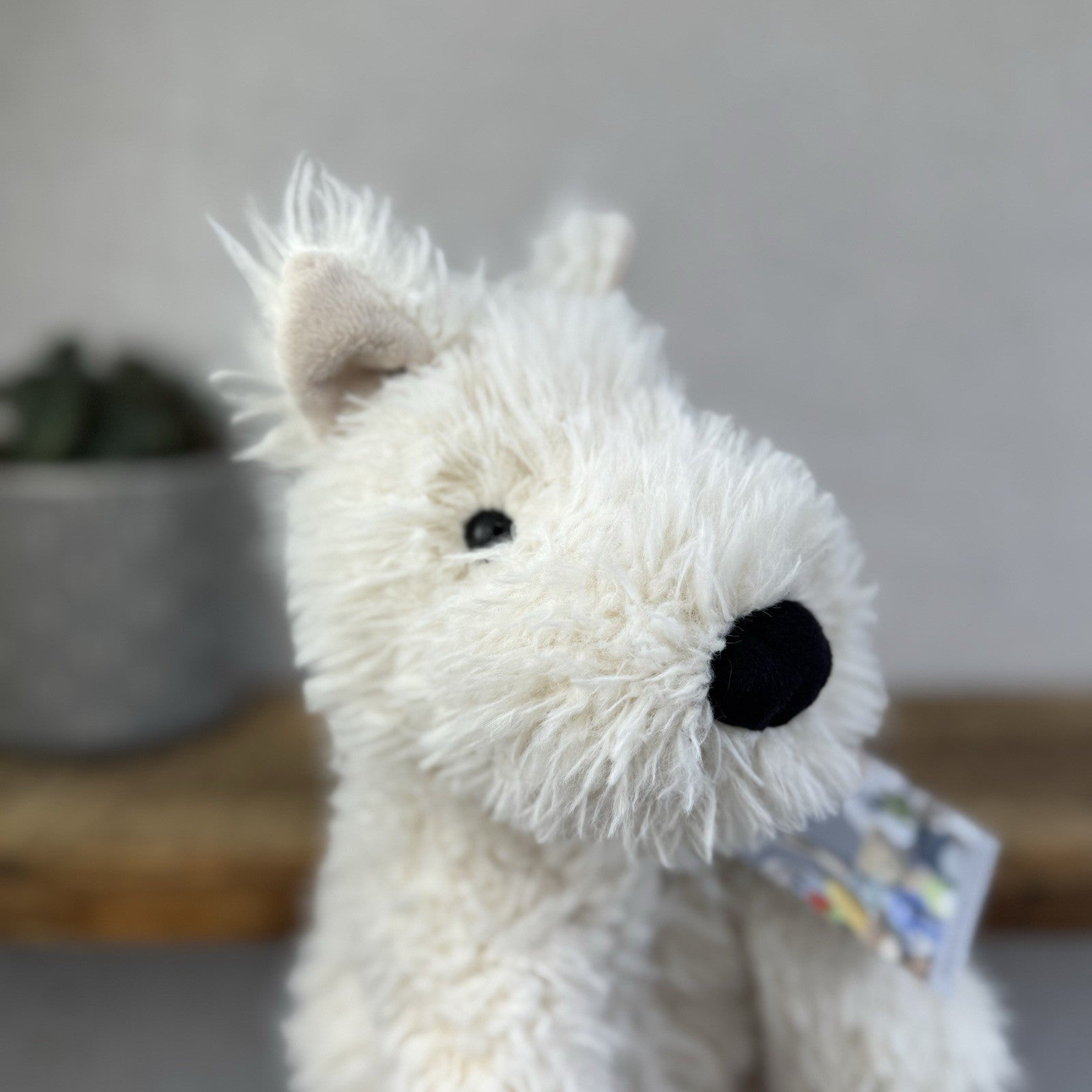 Jellycat Munro - Munro White Scottie Dog Soft Toy Beanie Retired 12”